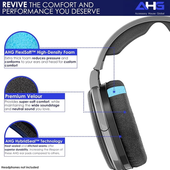 MINSUI-AHG Replacement HD 650 / HD 600 Ear Pads Headphone Cushions Compatible with Sennheiser HD650 HD660S HD660S2 HD600 Massdrop X HD6XX HD58X Jubilee HD580 HD565 Jubilee. Premium Velour/High-Densit