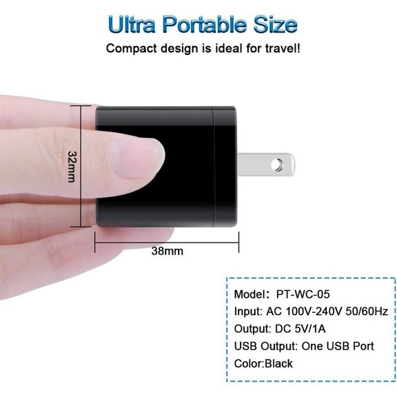 MINSUI-Android Phone USB Wall Plug Adapter,Charging Box Fast,Single Port Travel Charger Block Cube Black Fast Charging Brick for Phone 15/14/13/12/SE/11 Pro,Samsung Galaxy S23/S22/S21/S20 5g,Note 20,