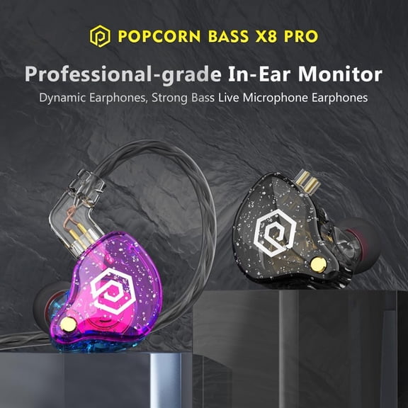MINSUI-Bass X8 Pro Type C in Ear Monitors Headphones Gaming Earbuds Headphones Stereo with Microphone (Black)