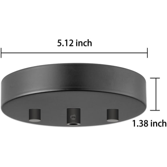 MINSUI-Canopy Kit for Chandelier 5 1/8 Ceiling Lighting Modern Steel Canopy Kit Light Fixture Cover Plate Hook & Cord Holder for Pendant Lighting Fixtures Black