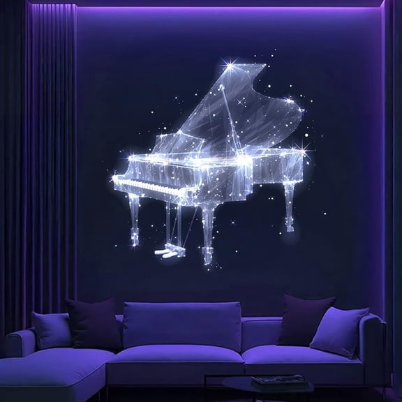 MINSUI-Creative musical instrument pattern projection light, LED decorative night light, can project patterns of drum kits, pianos, violins, guitars, etc., suitable for wall and ceiling decoration.