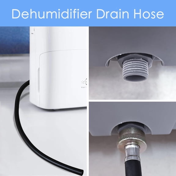 MINSUI-Dehumidifier Hose, Inch FHT Connection, No Kink, Black (12FT)