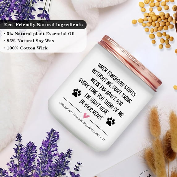 MINSUI-Dog Memorial Gifts for Loss of Dog, Pet Loss Gifts, Sympathy Candle, Passed Away Condolence Bereavement Remembrance Grief Present for Pet Lovers Friends Families - Lavender Scented Candle