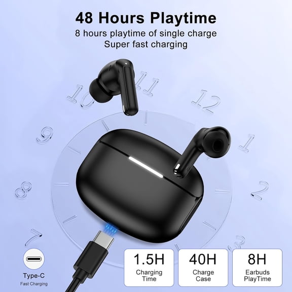 MINSUI-Earbuds Wireless Bluetooth 5.4 Headphones for Samsung Phone, Wireless Ear Buds for Android Phone Samsung Galaxy S26 Ultra S25 FE Edge A17 A16 5G A36 A15 A35 A56 A26 iPhone 17, in-Ear Earphones