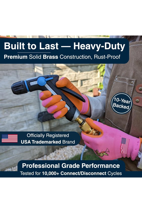 - Garden Hose Quick Connect Fittings Set | Heavy-Duty Leak-Proof Solid Brass 3/4 Water Hose Connectors | Quick Release for Garden Hoses, Sprinklers, Nozzles & Outdoor Use (4 Pack)