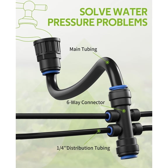 MINSUI-HIRALLY 1/4 inch Blank Distribution Tubing, New Quick Drip Irrigation Parts, Black 100FT Drip Irrigation Hose