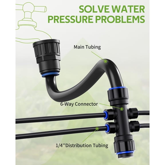 MINSUI-HIRALLY Black 15mm PE Main Hose, 16.5FT Tubing, New Quick Drip Irrigation Parts, for Drip Irrigation