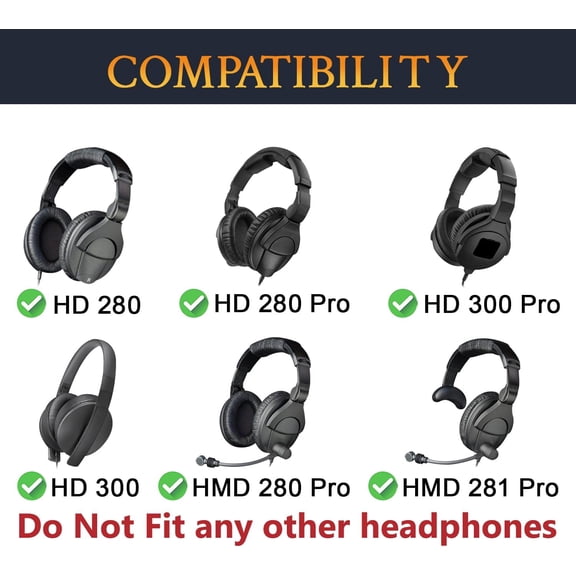 MINSUI-Headband Cover for Sennheiser HD280/HD 280 Pro/HD300/HD 300 Pro/HMD280 Pro/HMD281 Pro Headphones, Replacement Headstrap Pad Repair Part - Black