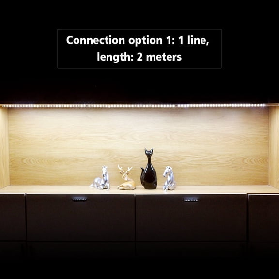 MINSUI-LED Under Cabinet Lighting Kit,Flexible LED Ribbon Lights Bar,Under Counter Lights for Kitchen,Cupboard,Desk,Showcase,Shelf,6.6 Feet Rope Light Set,120 LED,1200lm,6000K White,4 Panel
