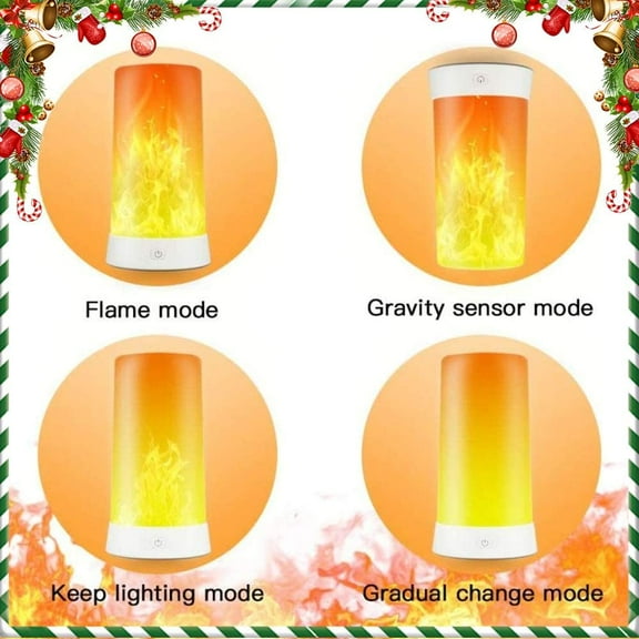 MINSUI-LED Flame Effect Light, Flame Lamp 4 Modes USB Rechargeable Fire Lights Indoor Campfire Outdoor Decorative Lantern Hanging Lamps Fireplace Romantic Light for Home Party Camping Bar