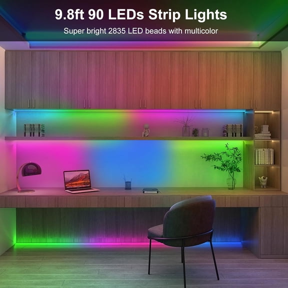 MINSUI-LED Strip Lights Battery Operated, 9.8ft 90 LED Strip Lights with Remote Timer Dimmable, Waterproof Flexible Lights for Indoor Outdoor TV Table Bedroom Boat Kitchen (Multicolor)