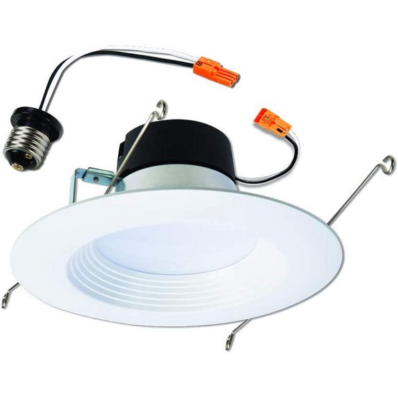 MINSUI-LT 5 in / 6 in LED Recessed Lights Retrofit Can Light Fixtures 6 Pack 3000K Warm White 600 Lumens Wet Location Dimmable Ceiling Downlights with Baffle White Trim