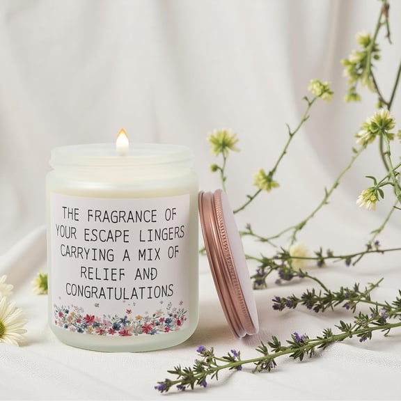 MINSUI-Lavender Escape Scented Candle, 8oz Jar, 50 Hour Burn time, Cotton Wick Relaxing Aromatherapy Gift for Women, Men, Graduates, New Moms & Stress Relief