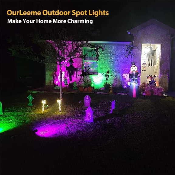MINSUI-Lawn Flood Light Stake, 2-in-1 Waterproof Outdoor Remote Control Landscape Lighting Spotlight Wall Light for Yard Garden Driveway Pathway Pool
