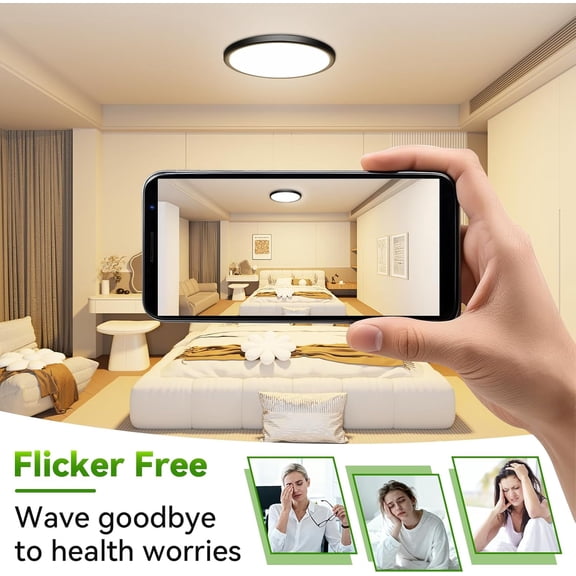 MINSUI-Led Ceiling Light, 42W 4500LM Ultra-Thin Surface Mount Light Fixtures, 15.8 Inch 3000K/4500K/6000K 3CCT Selectable Flush Mount Ceiling Light for Living Room, Bedroom, Kitchen