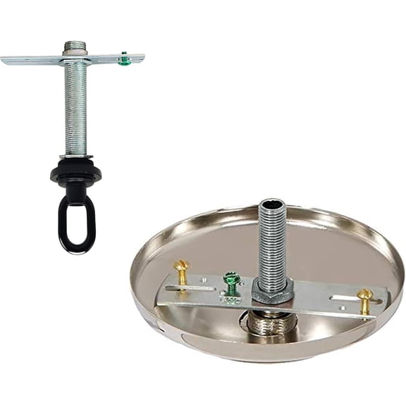 MINSUI-Light Fixture Cross Bar Kit, 1/4 IP Center Lamp Screw Collar Canopy Hardware Set (Black, Pack of 1)