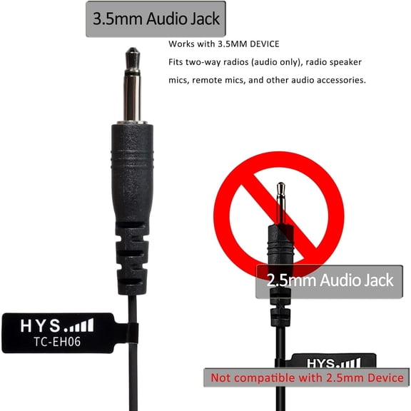MINSUI-Listen/Receiving ONLY 3.5mm Earpiece, Wired Earbuds Headphones with Secure Ear Hooks, Wrap Around Earphones with Over Ear Hook, Over Ear Headset for Shoulder Speaker Microphones