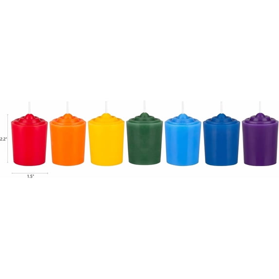 MINSUI-Mega Candles 7 pcs Unscented Chakra Votive Candles, Hand Poured ...