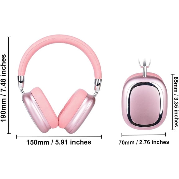 MINSUI-New Wireless Headset, Hifi Clear Call, Comfortable Fit With Head, Foldable, Rotatable, Stretchable. Compatible with Mobile Phones, Computers, MP3 and Other Devices. Wireless Headphones (Pink)
