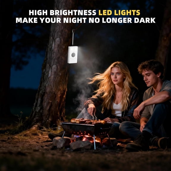 MINSUI-OWL-SP Solar Camping Lantern, Portable Solar Lamp, 300 Adjustable Stand LED Emergency Light, 4 Brightness Levels & SOS, Outdoor Survival Gear for Power Outages, Hiking, Tent (White)