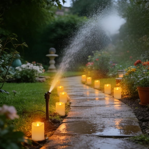 MINSUI-Outdoor Indoor Flameless Candles, Patented 3D Dual-LED, Set of 6 Slanted Top Durable Plastic Pillars with 2 Remotes & Timer, Non-Melting Waterproof Battery Candles for Patio Garden (Ivory)