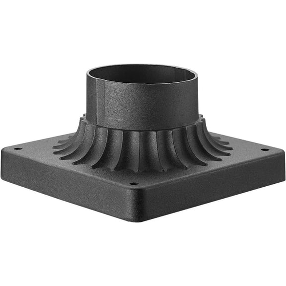 MINSUI-Outdoor Post Light Mounting Base3 Inch Pier Mount Base, Aluminum Pier Mount Adapter in Black FinishFits Most Outdoor Post Lights for Deck, Patio, Porch, Pillar (5.63"x5.63")