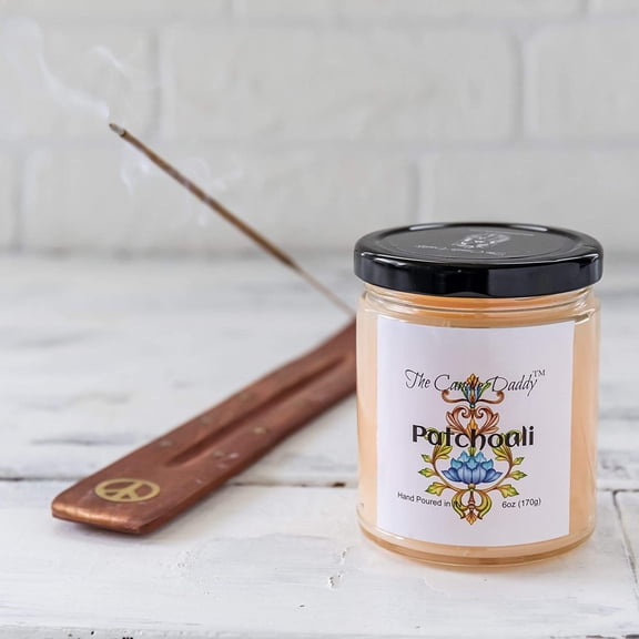 MINSUI-Patchouli Scented Candle - Inscense- 6 Ounce Jar Candle
