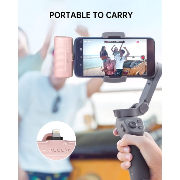 MINSUI-Portable Phone Charger, Small Power Bank 4500mAh Mini Power Bank for iPhone Cute Battery Pack Backup Charger Travel Compatible with iPhone 14/13/12/11/XS/XR (Pink)
