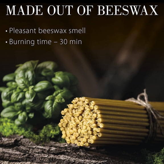 MINSUI-Pure Beeswax Candles - Honey-Scented, Decorative Thin Taper Candles - Ideal for Birthday Decoration or Church Prayers - Drip Free, Tall & Smokeless Pack of 50 pcs, 6.3 x 0.2 inch