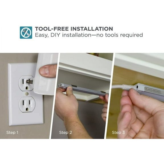 MINSUI-PureOpitcs LED Under Cabinet Lighting Kit, Cool White, Stick up Design, 3-Bars, 6 Each (LEDUC6-3CK), 6"