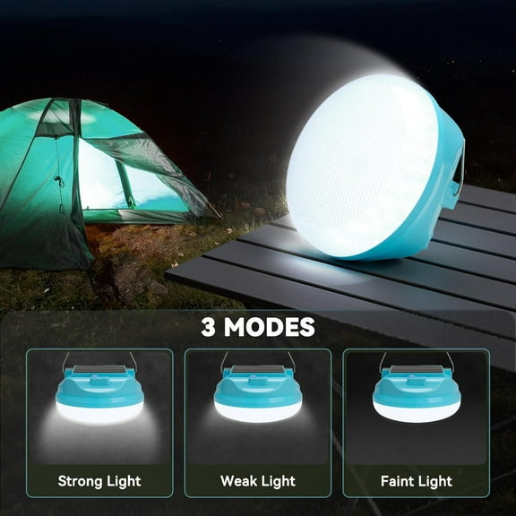 MINSUI-Rechargeable LED Camping Lantern for Power Outages, Solar Camping Light Tent Light with 4000mAh IPX4 Waterproof, Type-C Charging 3 Dimmable Modes, Portable Magnet Hook, Power Bank, 100W