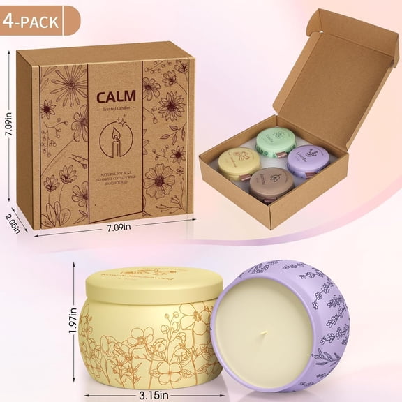 MINSUI-Scented Candles for Mom, 17.6oz Romantic Jar Candles for Women Girl Candle Set, 120H Burning, Soy Candle for Home Scented, Mother's Day,Birthday,Lavender | Vanilla | Rose & Sandalwood | Jasmin