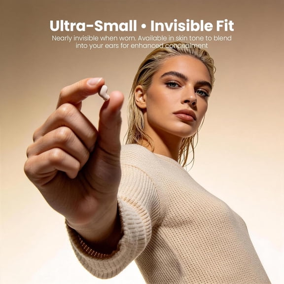 MINSUI-Smallest Wireless Bluetooth Invisible Earbuds - Low Profile, Micro, Discreet Mini Earbuds for Small Ear Canals