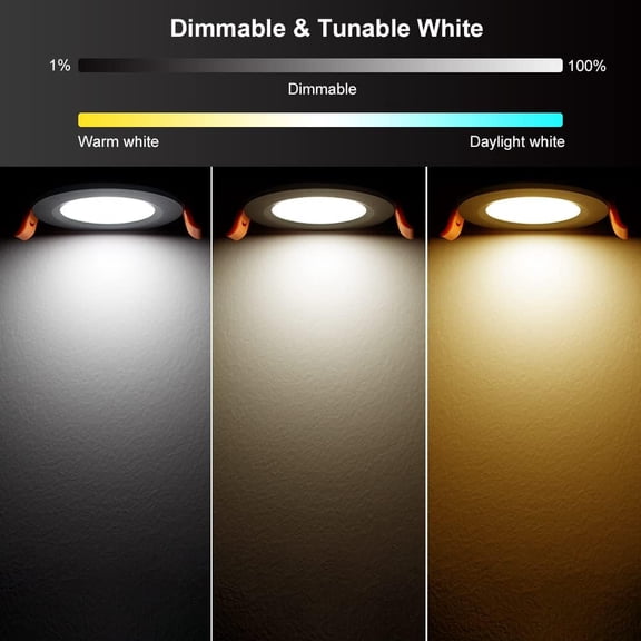 MINSUI-Smart 2 Inch Recessed Lighting, WiFi LED Downlight 5W 120V, Compatible with Alexa and Google Home, Dimmable RGB & CCT 2700-6500K, Black Trim, LED Ceiling Light with Driver (4 Pack)