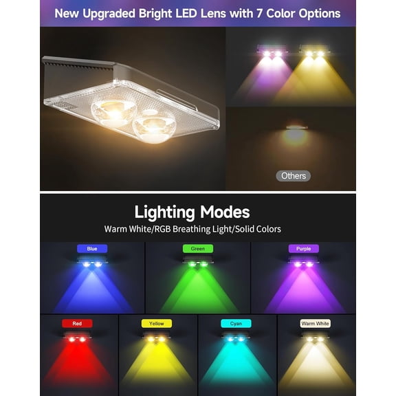 MINSUI-Solar Fence Lights, Outdoor IP65 Waterproof LED, RGB Fence Lights Solar Powered 7 Colors, for Wall, Patio, Deck, Backyard, Garden, Pool, Railing (8 Pack)