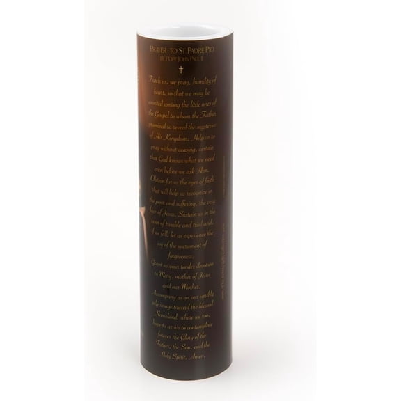 MINSUI-St Padre Pio, LED Flameless Devotional Prayer Candle
