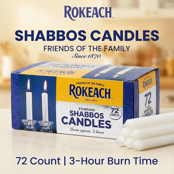MINSUI-Standard Shabbat Candles, 72 Count | White Paraffin Wax Sabbath Candles | 3-Hour Burn Time