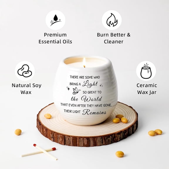 MINSUI-Sympathy Gift for Loss of Loved One,10 Oz Memory Candle for Loss of Loved One, Celebration of Life Decorations Memorial Gifts Bereavement Gift for Loss of Dad Mom,Sympathy Candles in Handmade