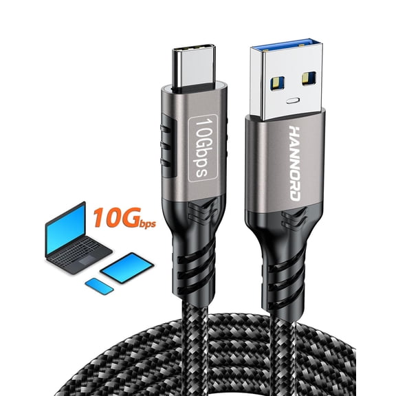 MINSUI-USB-C Cable 10Gbps,6.6Ft 2-Pack,USB3.2 Gen2 Data Sync Transfer,60W 20V 3A Fast Charger,Nylon-Braided,Aluminum Plugs USB-AtoC Cord for Samsung Galaxy S24/S23,Android Auto,iPhone 15/15Pro/16/16P