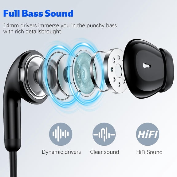 MINSUI-USB C Headphones Wired Earbuds for iPhone 17 16 Pro Max 15 for Samsung S26 Ultra S25 S24 FE S23,Type C Headphones C Plug Stereo Corded Earphones with Microphone for iPad A16 10 11th/Pixel 10a