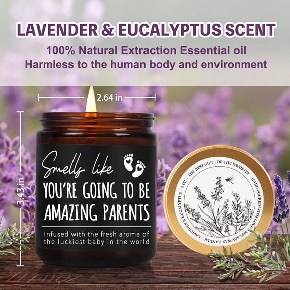 MINSUI-Unique Scented Candle Gift for New Parents, Smells Like You're Going to Be Amazing Parents Candle, New Parent Gift for Couples, New Mom Dad Gifts, Pregnancy Gifts for Expecting Mom And Dad, 9o