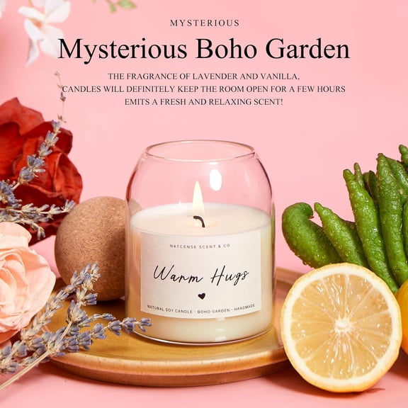 MINSUI-Warm Hug Candle Gifts for Women Men Best Friend - Warm Gift for Her Him - Soy Candle with Bergamot, Lavender & Ambergris Scent - 45-50 Hours Burn Time (Warm Hug)