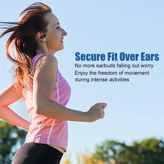 MINSUI-Wired Over The Ear Earbuds with Microphone Volume Control Ear Hook and Case, Sweatproof Sport Earphones for Running Exercise Gym Workout, Wrap Around Headphones for Cellphones, Laptop, Tablet
