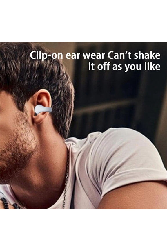 -Wireless Earbuds,Wireless Ear Clip Bone Conduction Headphones,Open Sport Bone Earbuds,Bluetooth 5.3 Bone Conduction Head,Running Workout Painless Wearing Earring Earphone,for iOS Android Samsu