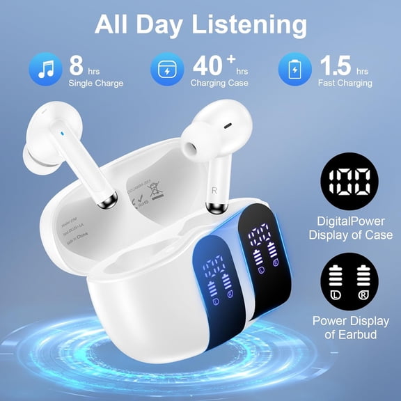MINSUI-for Pixel Earbuds Wireless Ear Buds Bluetooth 5.3 Headphones for Google Pixel 10/10 Pro/10 Pro XL/Fold/9a/9/8/7/6,Samsung S26 A17,Android,Noise Canceling in Ear Earphones with Mic IPX7 60H LED