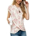 thumbnail image 1 of MINT PLUS PINK Womens Leopard Print Twist Front T-Shirt, 1 of 8