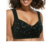 MINTREUS Women's Front Button Closure Bra Comfort Full-coverage Bra Senior Front-Closing Wirefree Bra