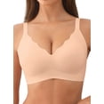 thumbnail image 1 of MINTREUS Womens No Underwire Bras Comfort Seamless Push Up Bra Full Coverage Lift Bralette Everyday Tshirt Bra V Neck Scalloped Bras, 1 of 7