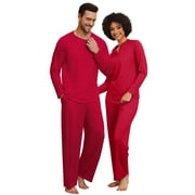 MINTREUS Couple Pajama Sets Soft PJs Sets for Couples/Women/Men Matching Sleepwear with Pockets