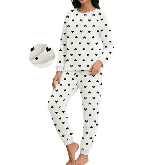 MINTREUS Womens Christmas Fannel Fuzzy Pajamas - Plush Fleece Set with Pockets | Holiday Gift & Toasty Loungewear